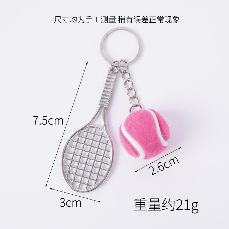 Wholesale 5pcs Mini tennis racket keychain