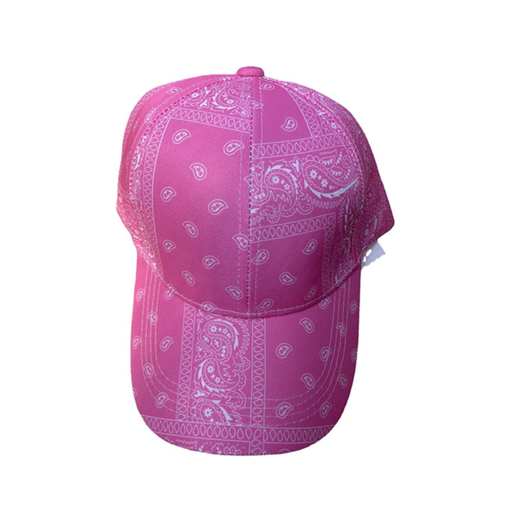 Wholesale Cashew Flower Printed Cotton Baseball Caps