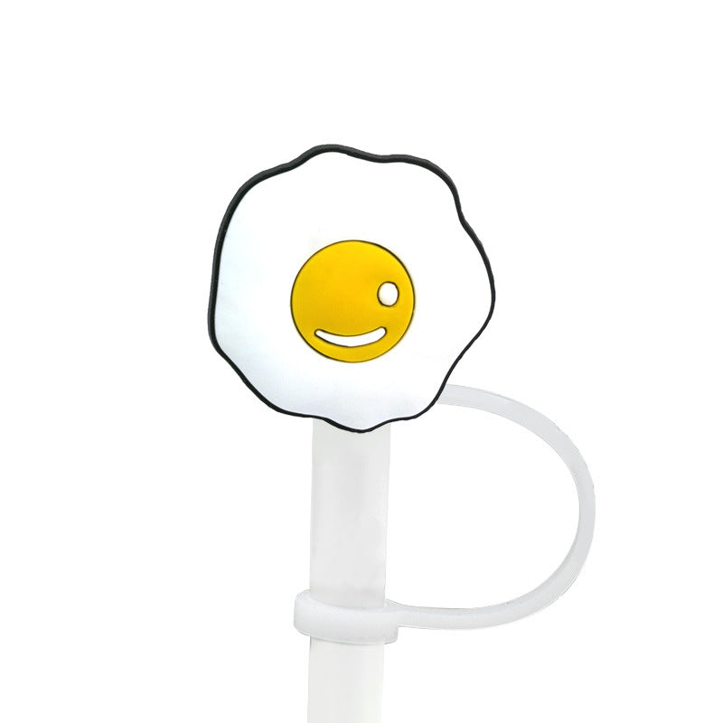 Wholesale 20PCS Cartoon Food and Beverage Silicone Straw Tube Cap Straw Decoration