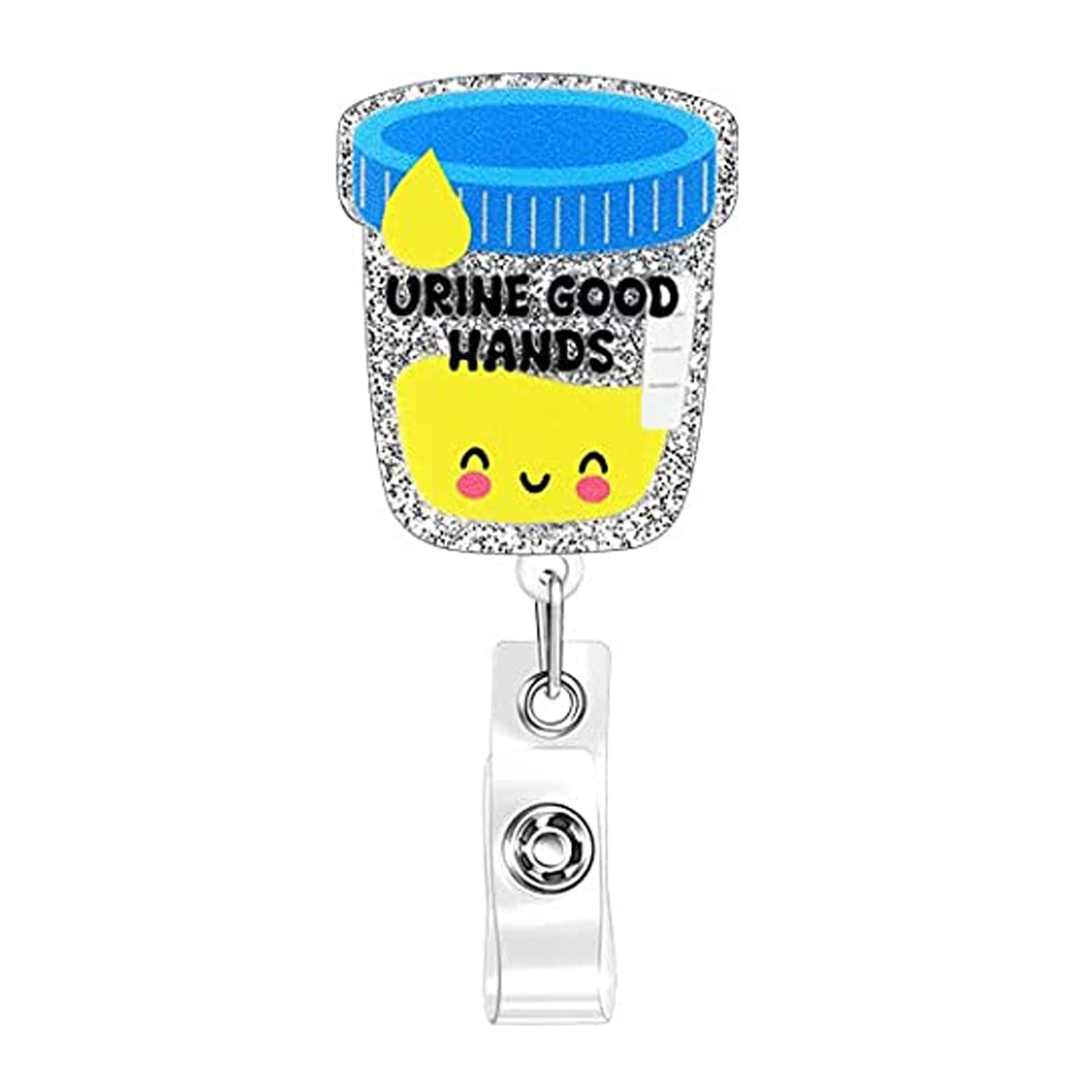 Wholesale Glitter Acrylic Rainbow Retractable ID Buckle