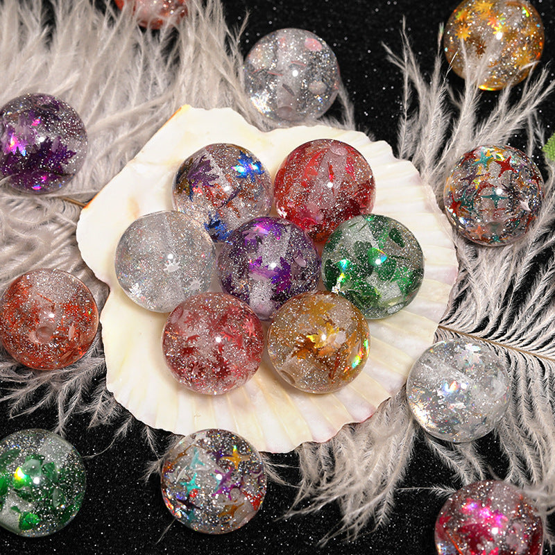 Wholesale 200pcs A variety of colorful sequins resin fine flash through hole beads