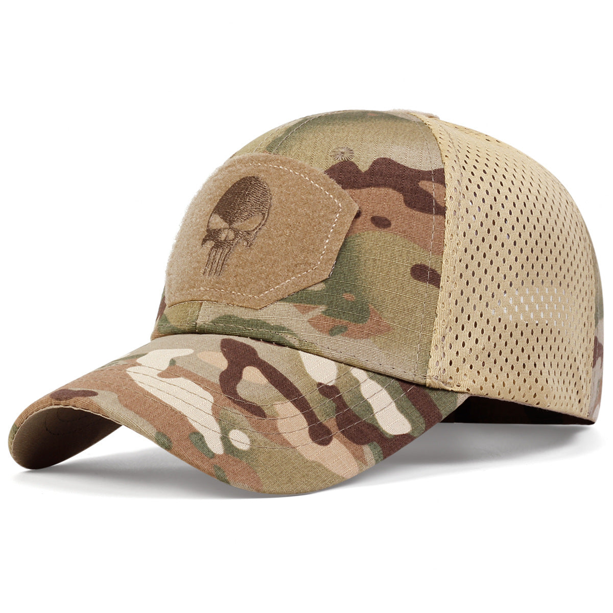 Wholesale Outdoor camouflage skull sunshade Velcro baseball cap