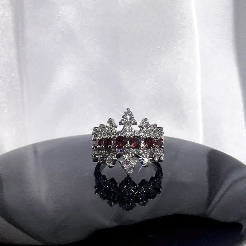 Wholesale Red enamel sweet cool punk cold style ring