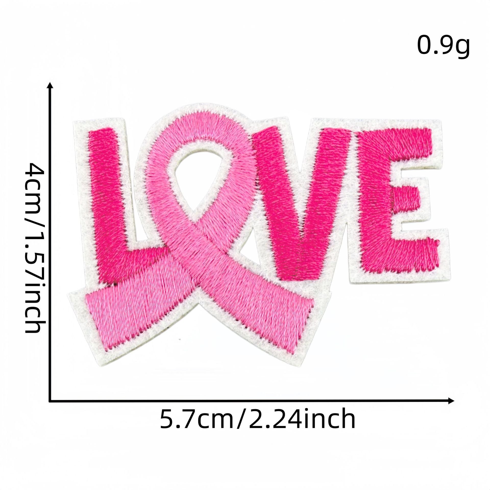 Wholesale Pink Ribbon Embroidered Iron On Patch Decorative Sewing Badge For Clothing Bags DIY Craft Accessory