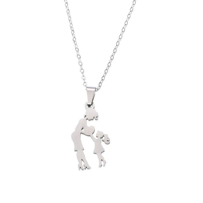 Wholesale DIY Warm Mother and Daughter Necklace