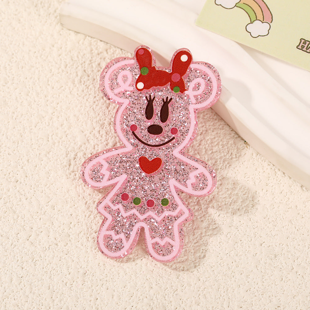 Wholesale 10pcs Colorful Christmas cartoon Acrylic Flatback