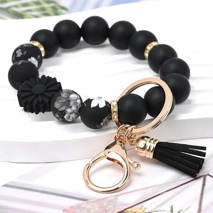 Wholesale  Handmade  Silicone Bead Bracelet Pendant Wristlet Keychain