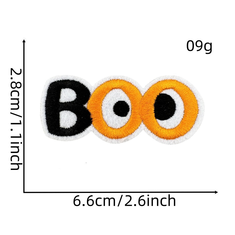 Wholesale Polyester Iron On Embroidered Patches  Pumpkin Ghost Black Series Home Decor Accent