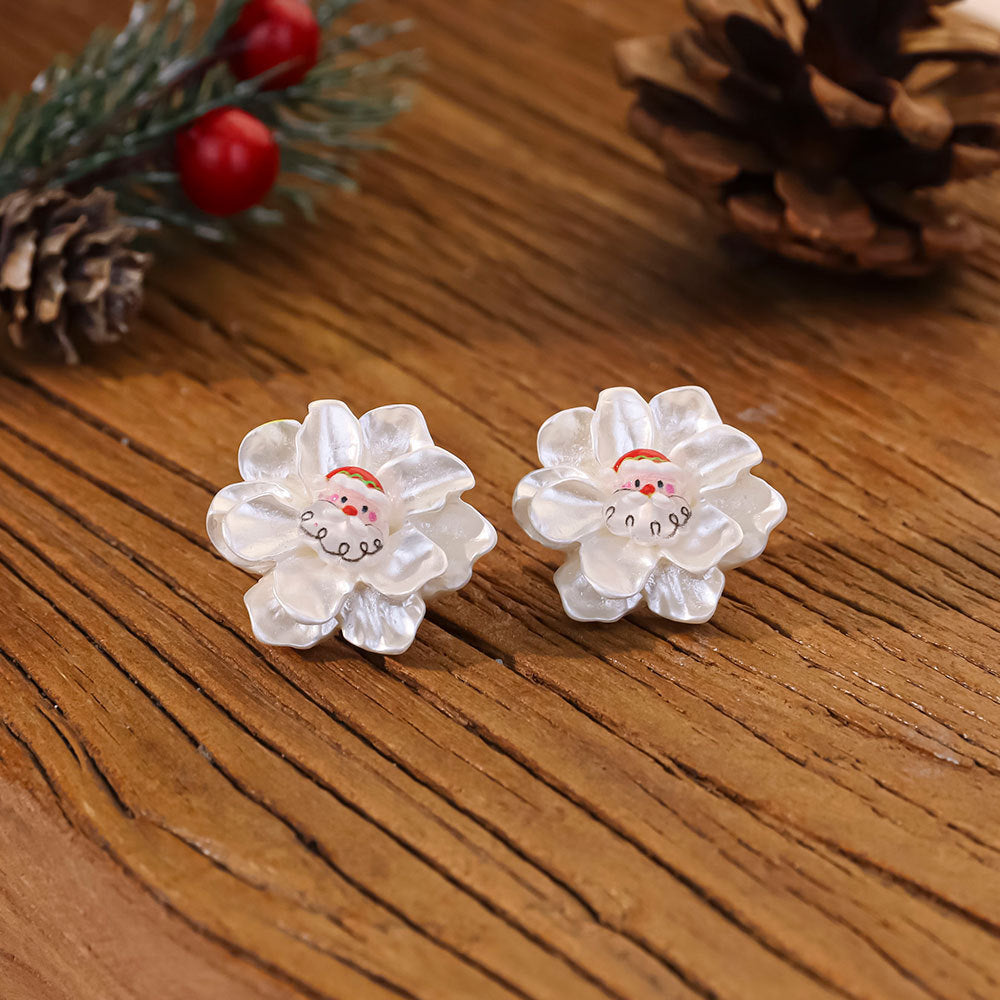Wholesale Colorful Flowers Christmas Series Acrylic Earrings