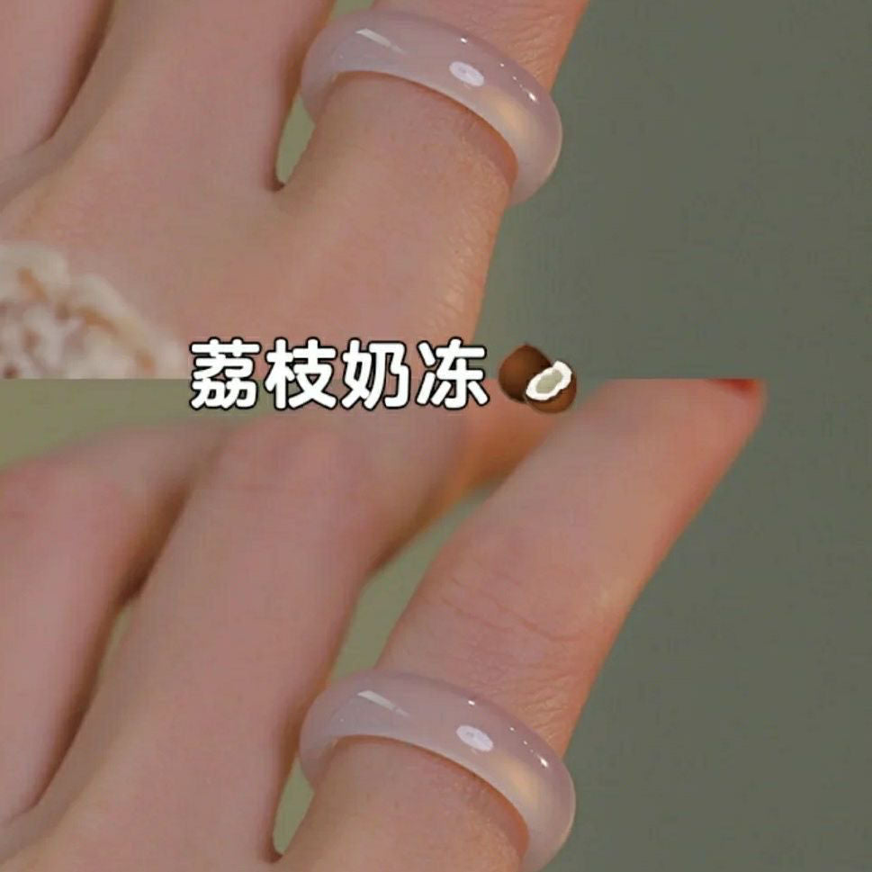 Wholesale Imitation jade fine plain ring non-fading index finger ring