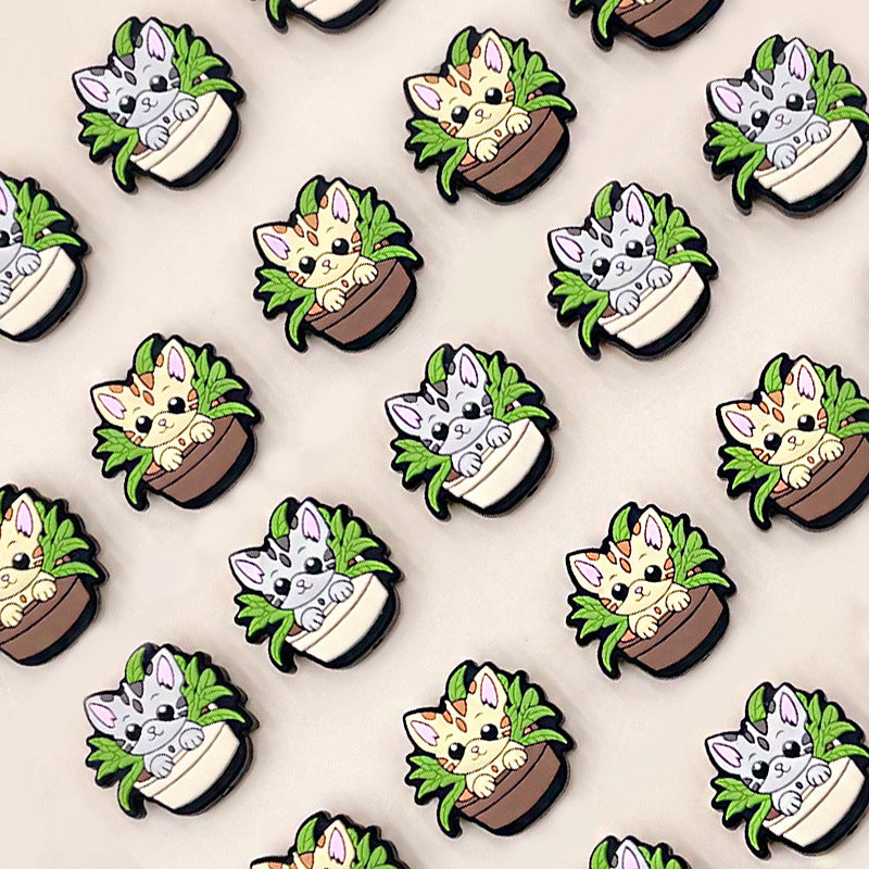 Wholesale  20pcs/pack Cat Silicone Loose Beads DIY Beads