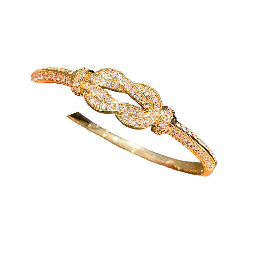 Wholesale Zircon inlaid knot winding buckle bracelet