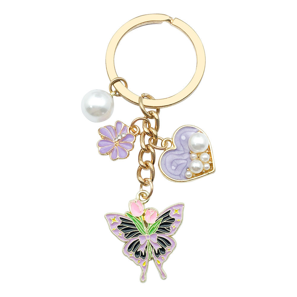 Wholesale Colorful butterfly metal keychain