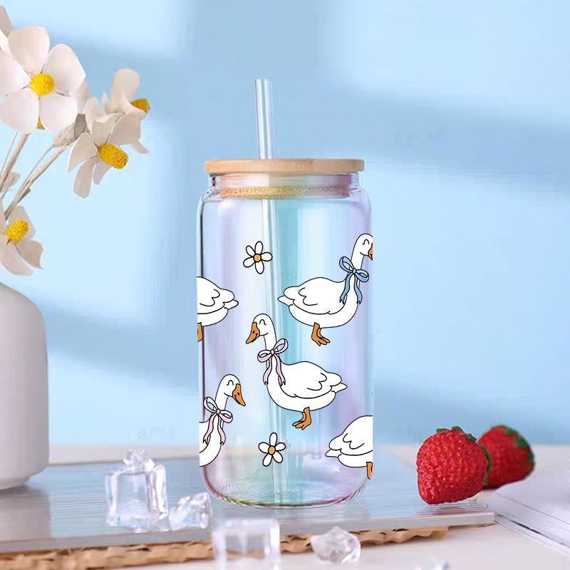 Wholesale Colorful Duck Bear 16oz Cup UV DTF Wraps