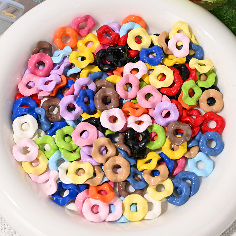 Wholesale 10pcs/pack Cute paint texture lace wave stacking small spacer beads