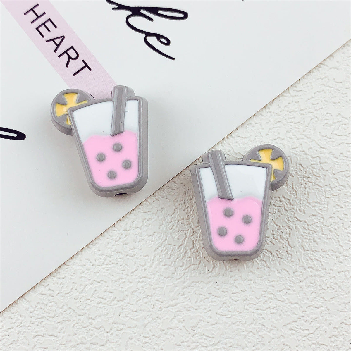 Wholesale 10pcs double-sided drip oil juice cup milk tea cup acrylic beads