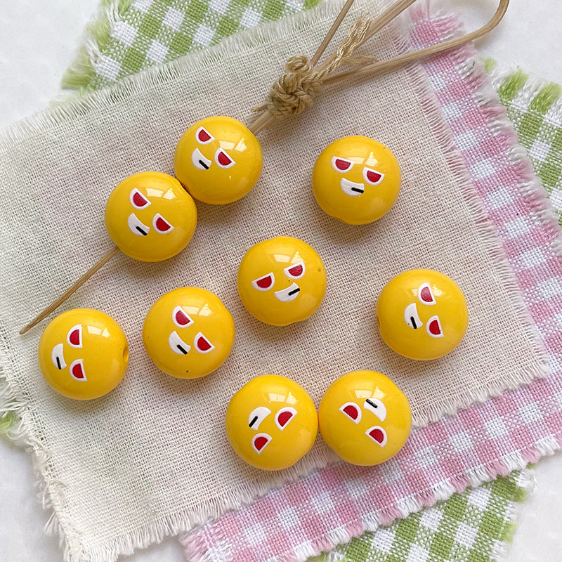 Wholesale 10pcs of auxiliary material printed square Acrylic Beads OLY Exclusive