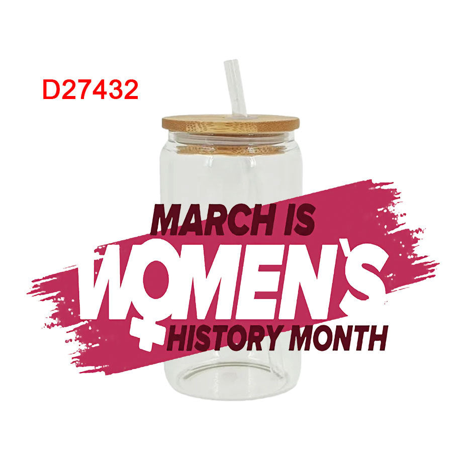 Wholesale Women's History Monthly Series 16oz Cup UV DTF Wraps