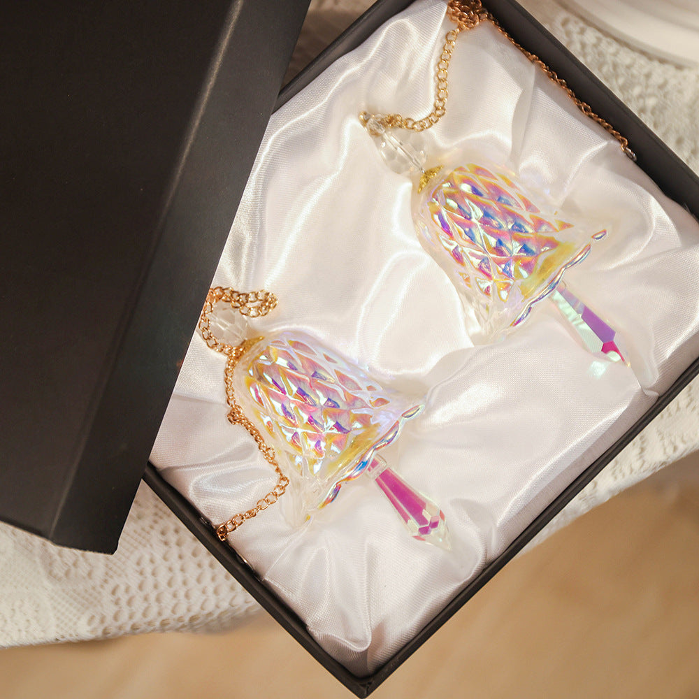 Wholesale Rainbow Crystal Wind Chimes  Bell Glass Pendant Sun Catcher Christmas Decorations