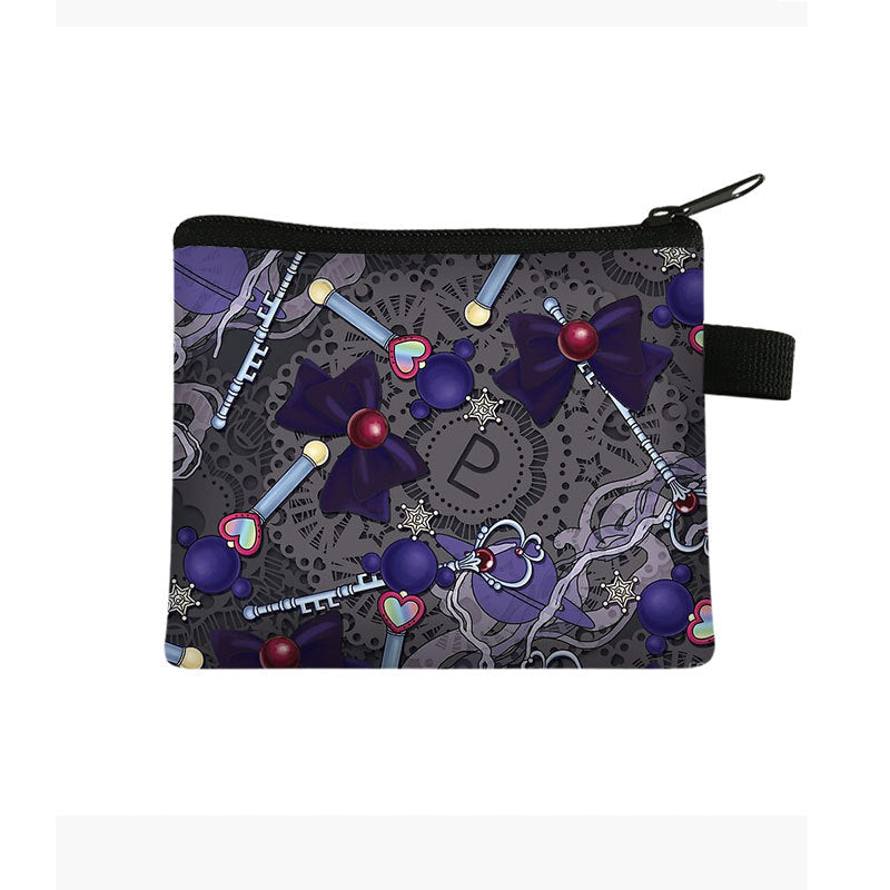 Wholesale Polyester Lipstick Bowknot Printing Kids Coin Purse Ladies Storage Bag