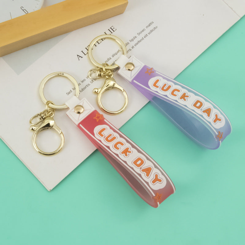 Jelly color Good Luck Day keychain accessory