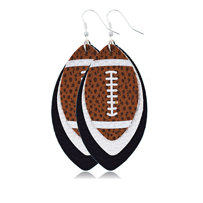 Wholesale Multi-layered Rugby Leather Earrings