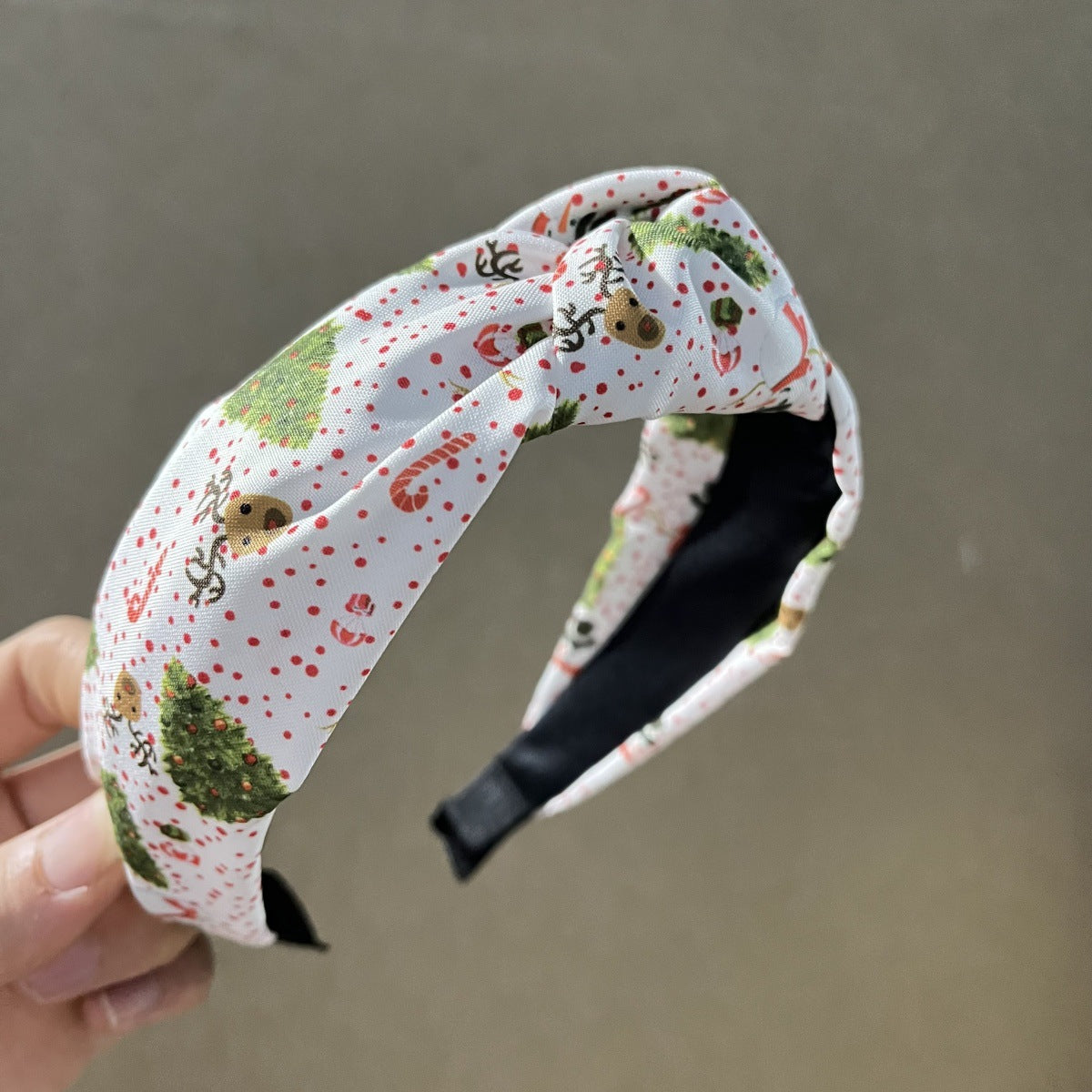 Wholesale Fabric  Striped Plaid Solid Color Bow Knotted Wide Brim Headband