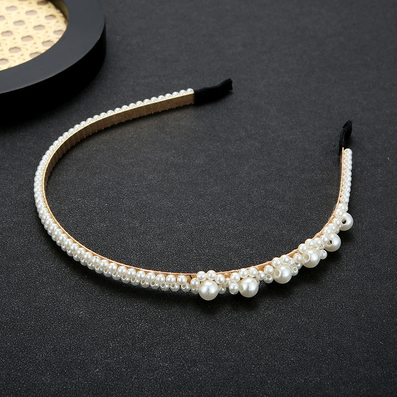 Wholesale Metal hand-wrapped beads artistic pearl chain headband