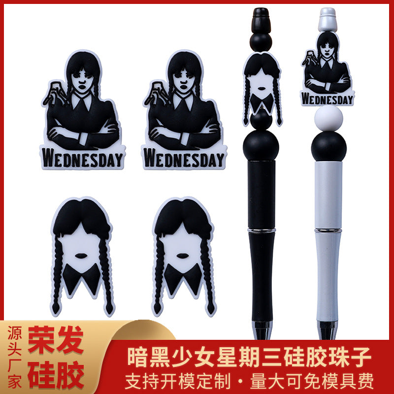 Wholesale silicone beaded jewelry DIY bead pen cartoon magic girl beads