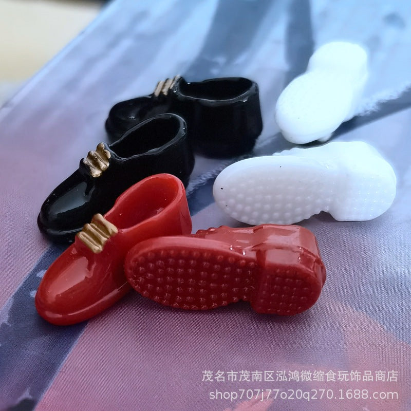 Wholesale Dollhouse Mini Simulation Leather Shoes Doll Accessories