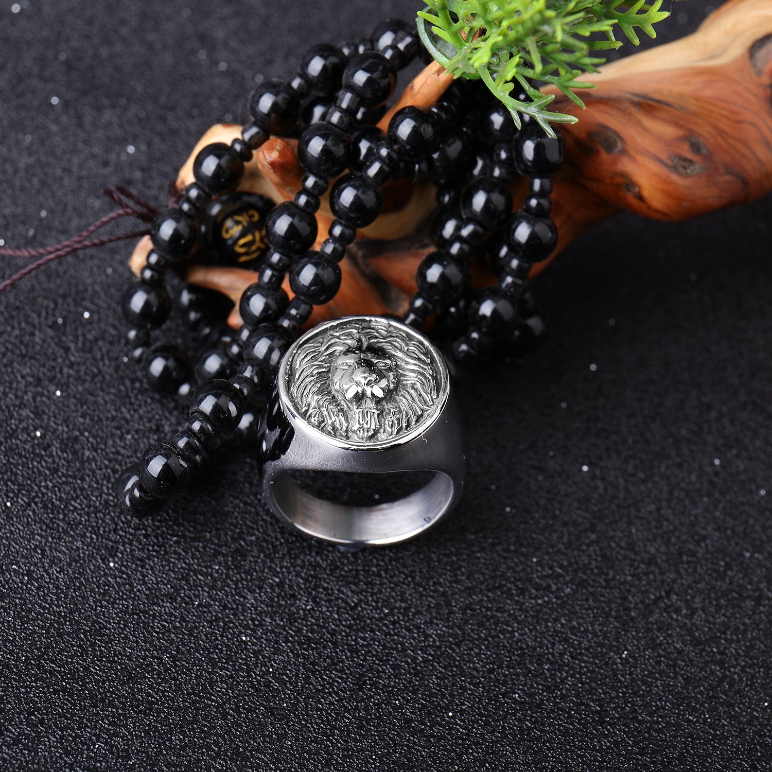 Wholesale Retro Lion's Head Stainless Steel Men's Ring