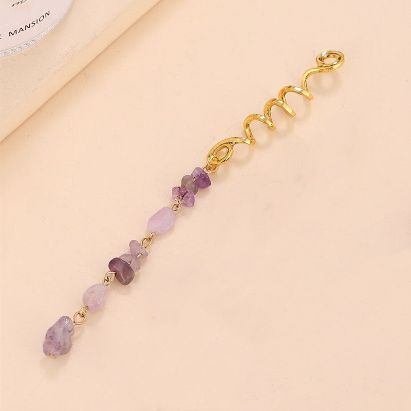 wholesale Alloy Natural Stone Pendant Hair Clip