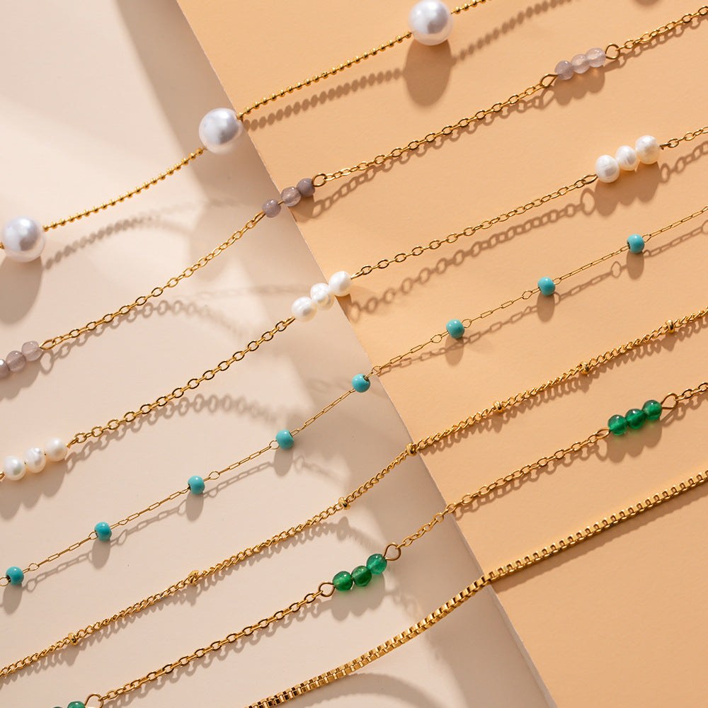 Wholesale Pearl Trend Fashion Women's Stainless Steel Necklace