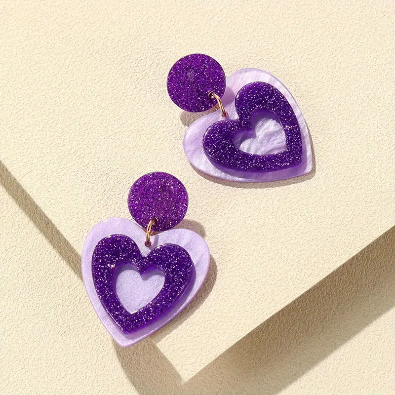 Wholesale Valentine's Day love earrings double layer love earrings