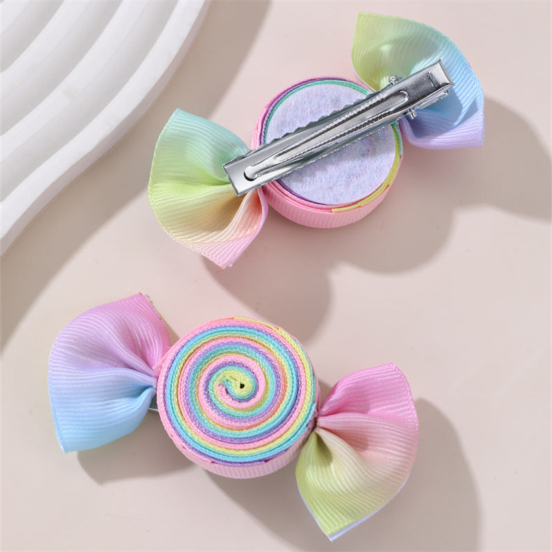 Wholesale Candy Flower Headwear Duckbill Clip Back of Head Bow