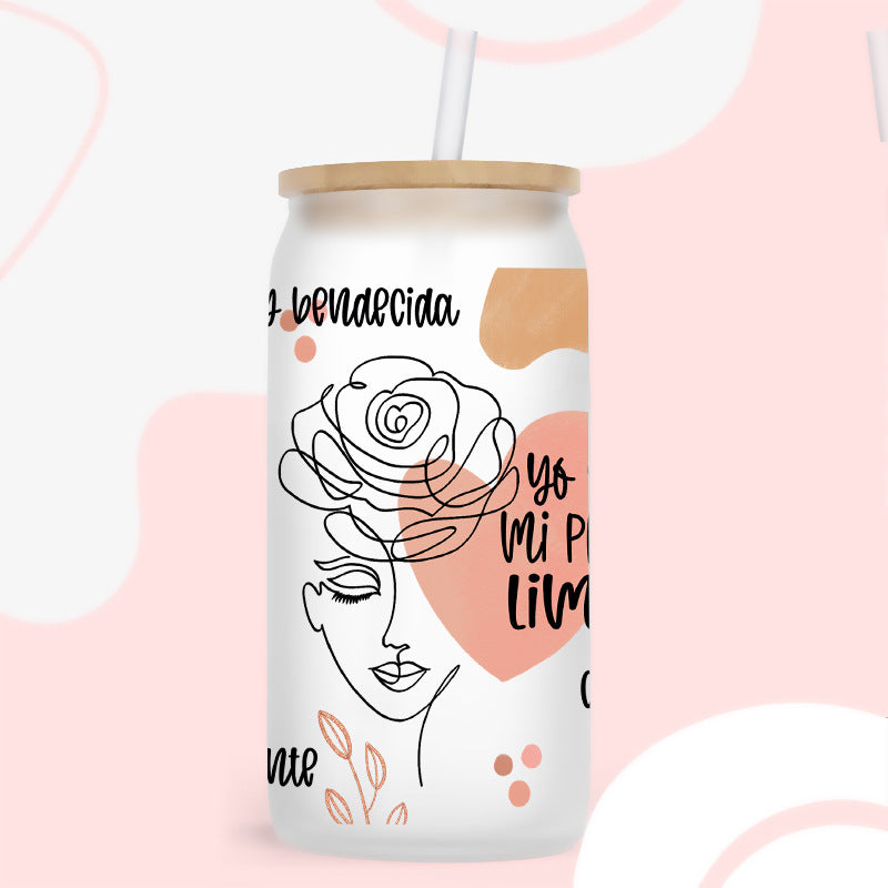 Wholesale Colorful butterfly letters  16oz Cup UV DTF Wraps