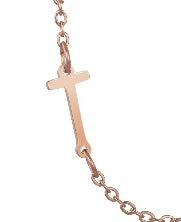 Wholesale 26 Alphabet Gold Up and Down Hole Stainless Steel Necklace