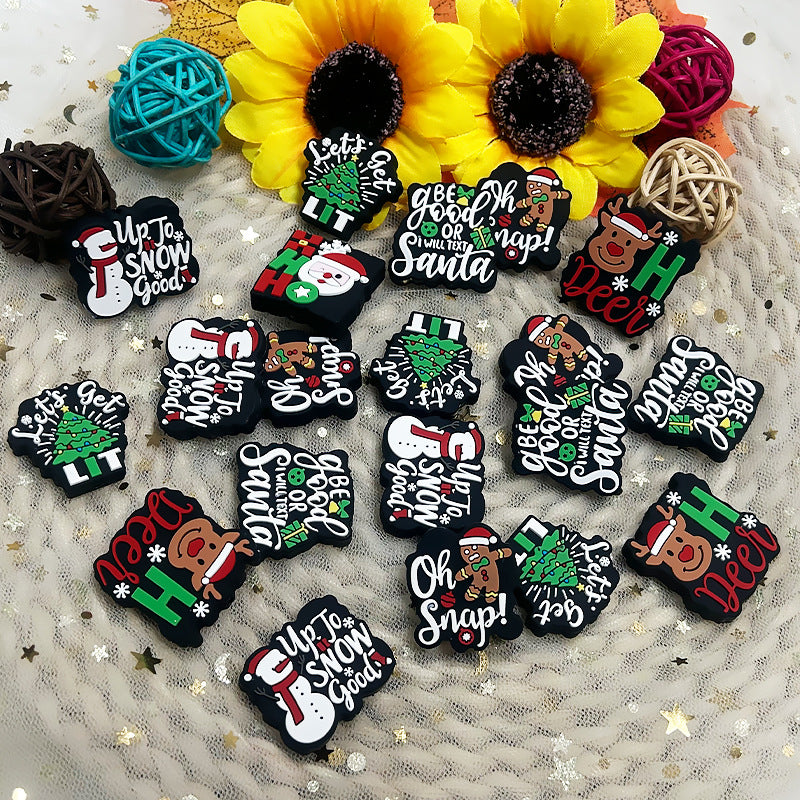 Wholesale 10pcs Christmas Silicone Cartoon Beads