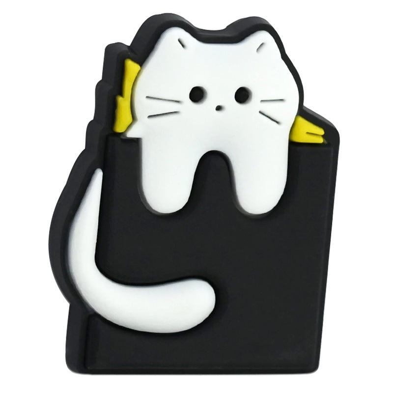 Wholesale Random 100pcs Creative Cartoon Black Cat Shape Pvc Soft Glue Beads
