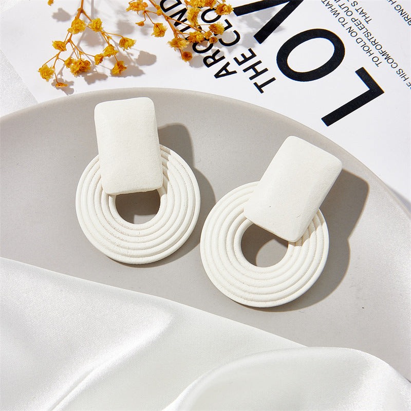 Wholesale Geometric Wooden Beaded Vintage 925 Silver Needle Earrings