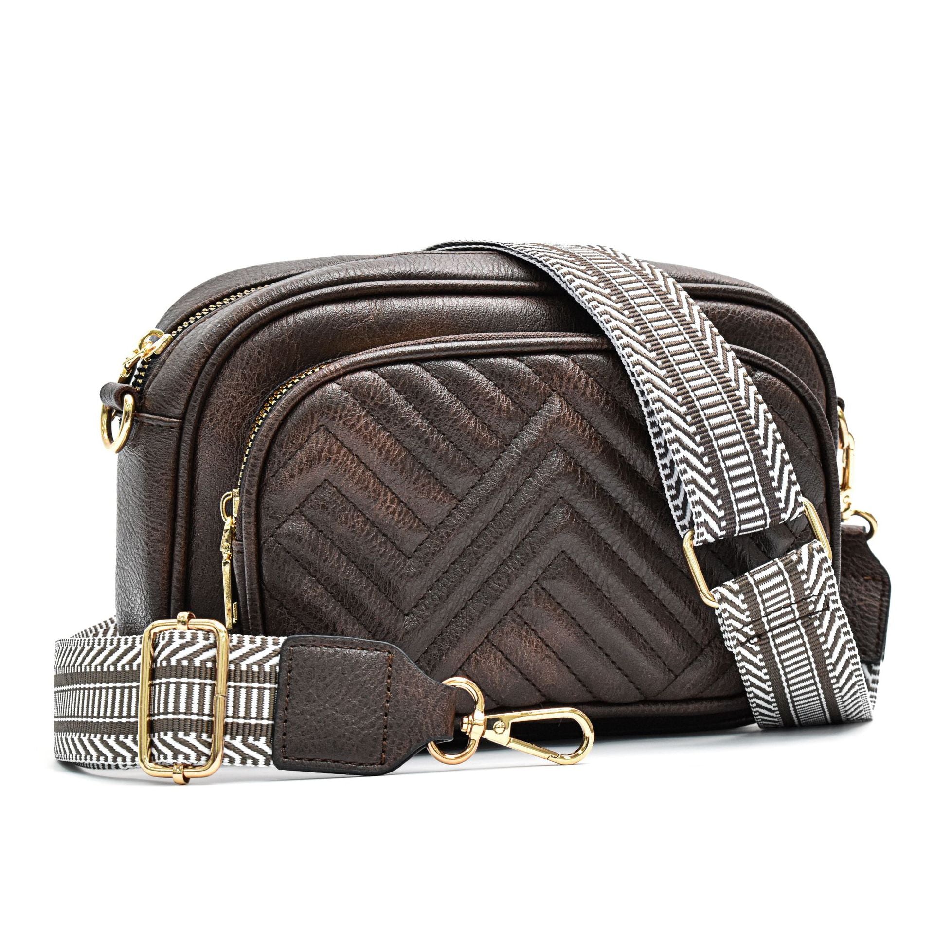 Wholesale Embroidered Check Crossbody Retro Popular Color Matching Ribbon Shoulder Bag