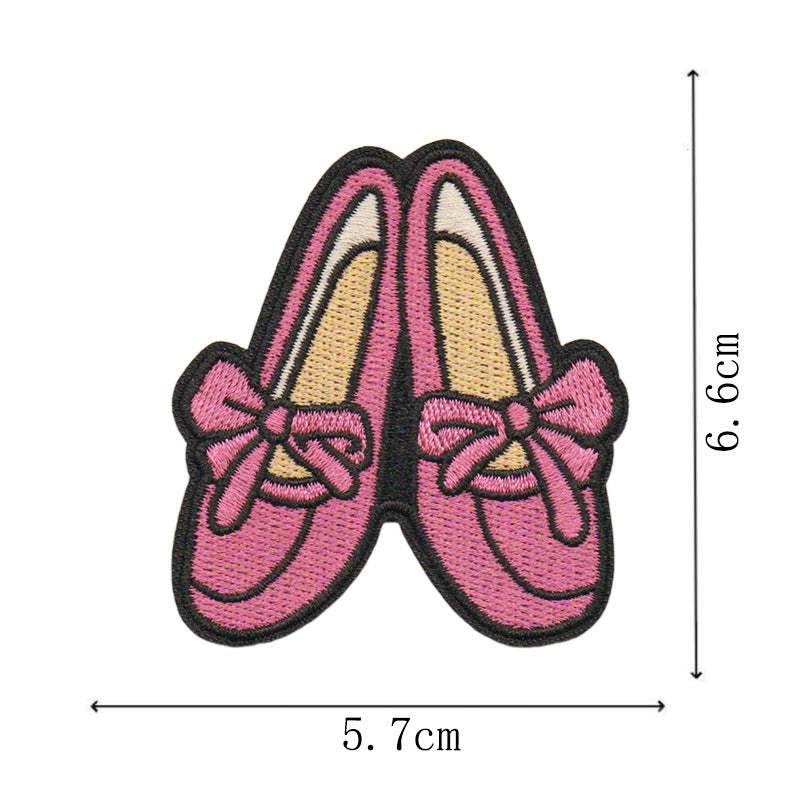 Wholesale Cartoon Pink Embroidered Patch With Heating Glue Backing DIY Fashion Accessory For Bags Clothes Shoes Towels