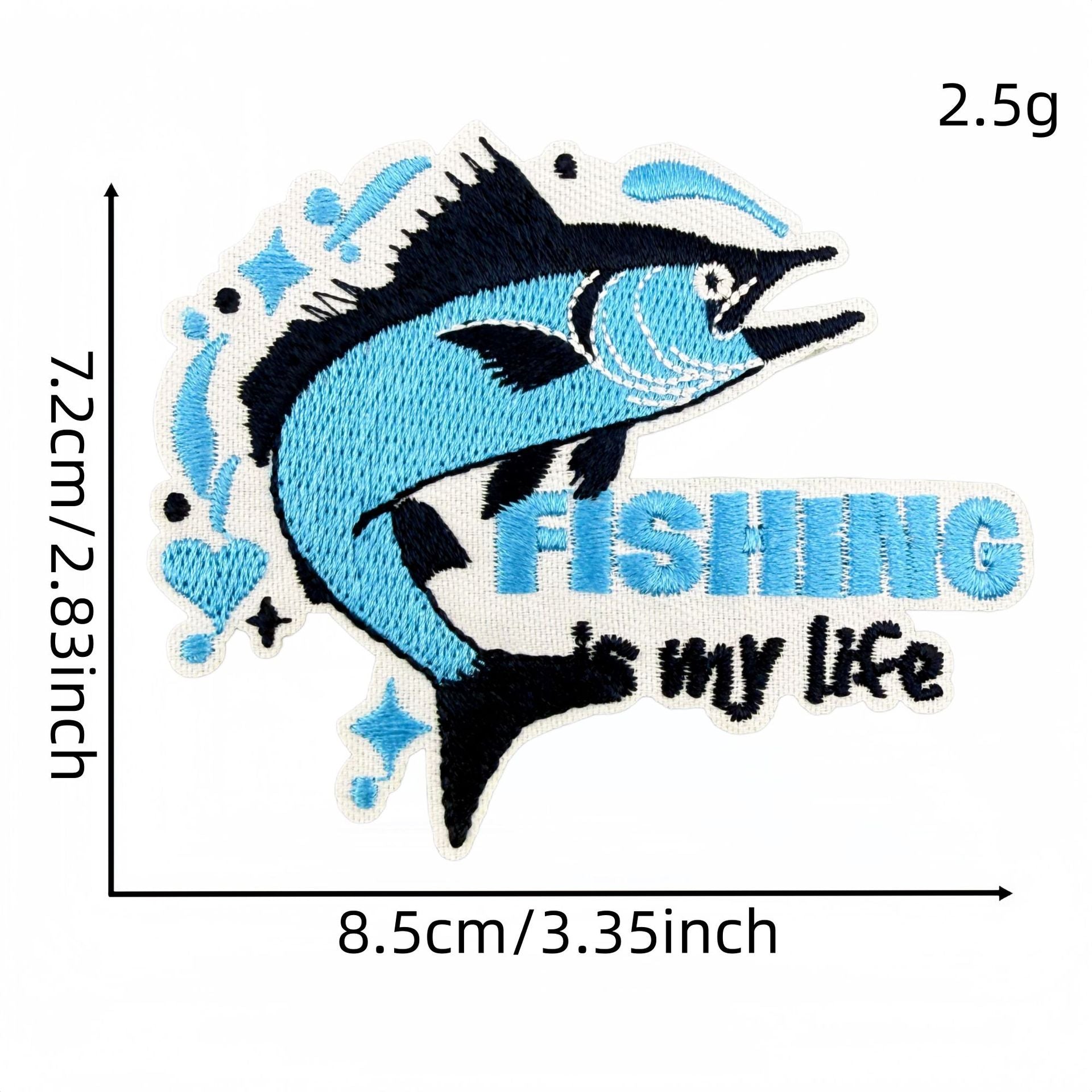 Wholesale 20 Pack Fishing Themed Embroidered Patches Cartoon Iron On Stickers For Clothing Decoration DIY Craft