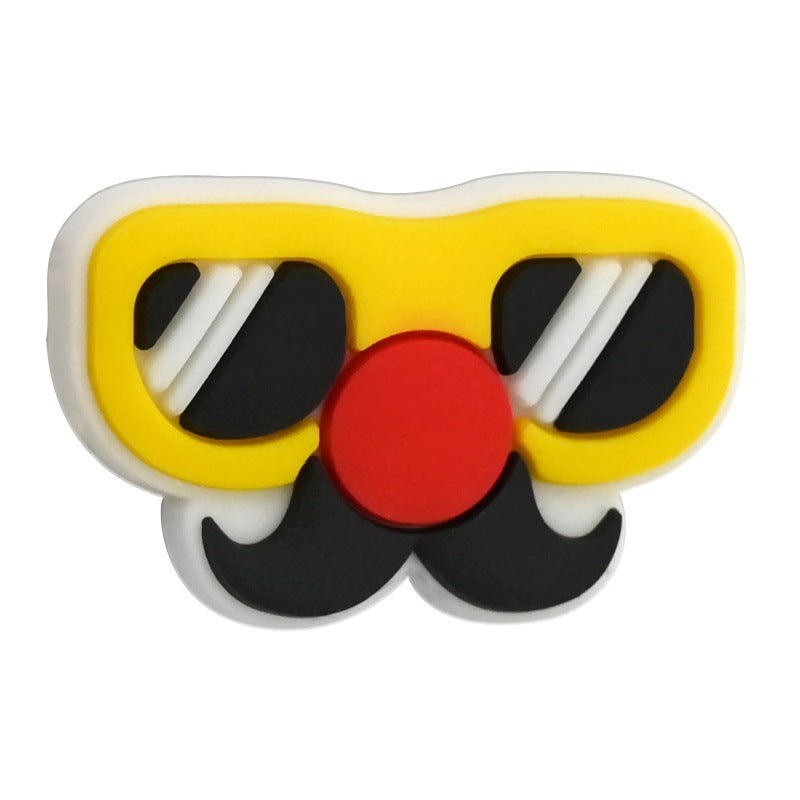 Wholesale Random 100pcs April Fool' s Day-themed Funny Mustache DIY PVC Soft Rubber Beads