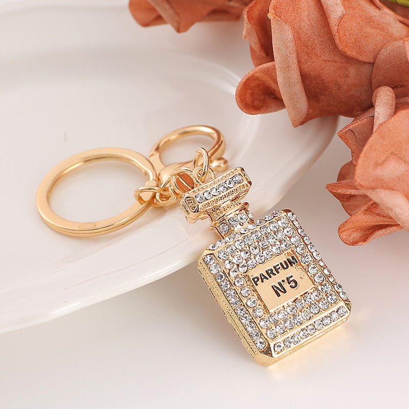 Wholesale Exquisite Crystal Perfume Bottle Rhinestone Alloy Keychains