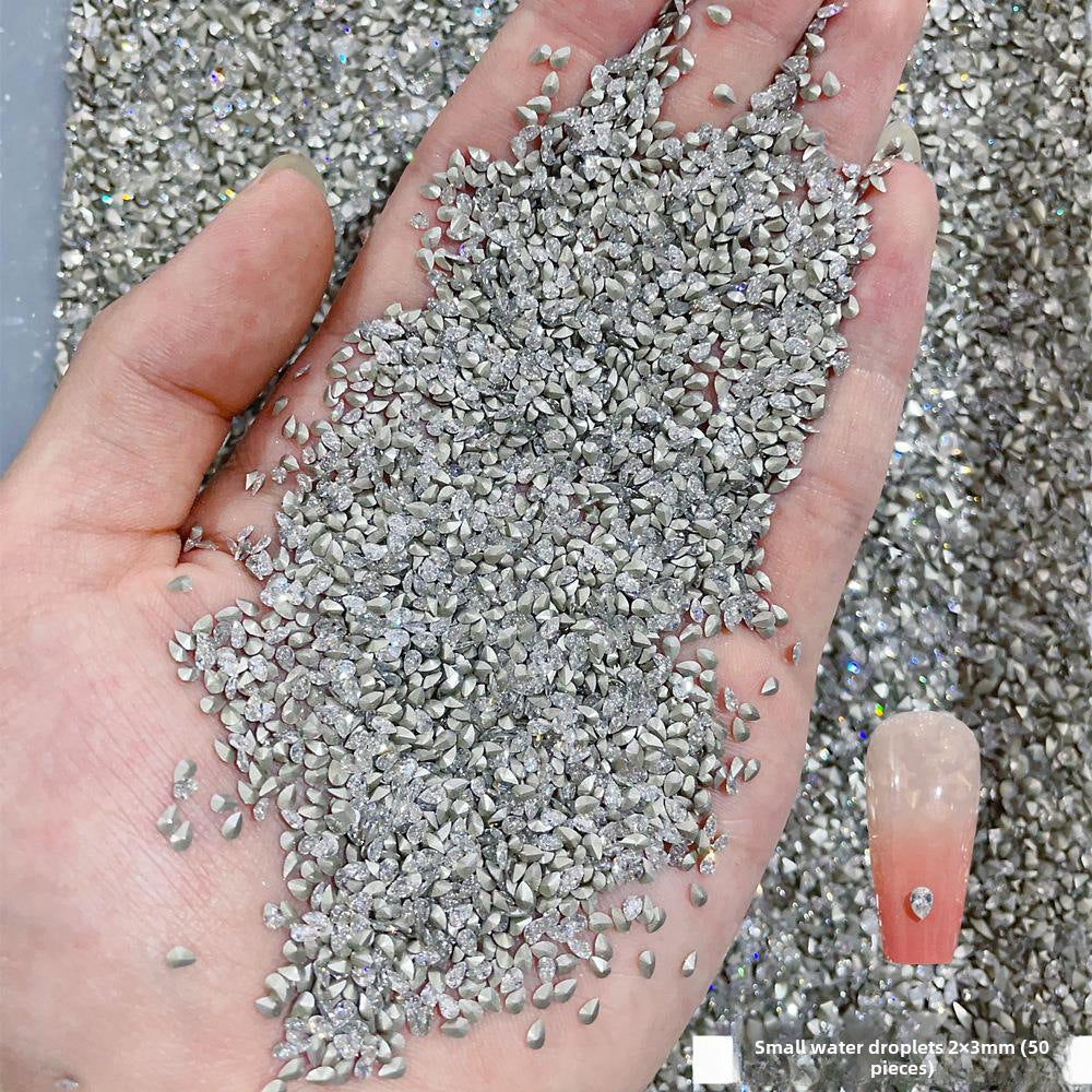 Wholesale 50/1000/10000pcs nail art mini small pointed bottom zircon shaped diamond super flash mini white micro zircon nail decoration