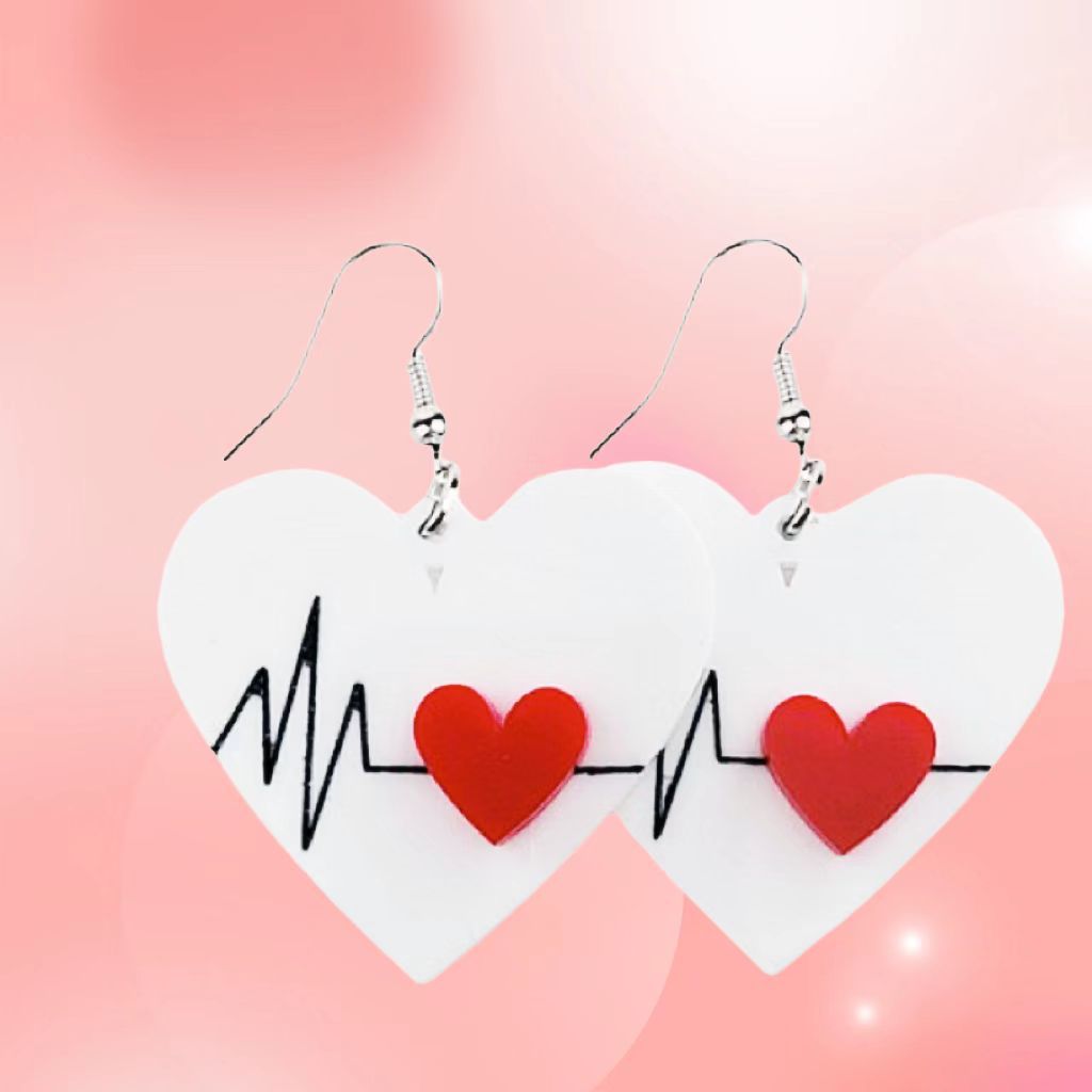 Wholesale  ECG Inspired Design Acrylic Earrings European