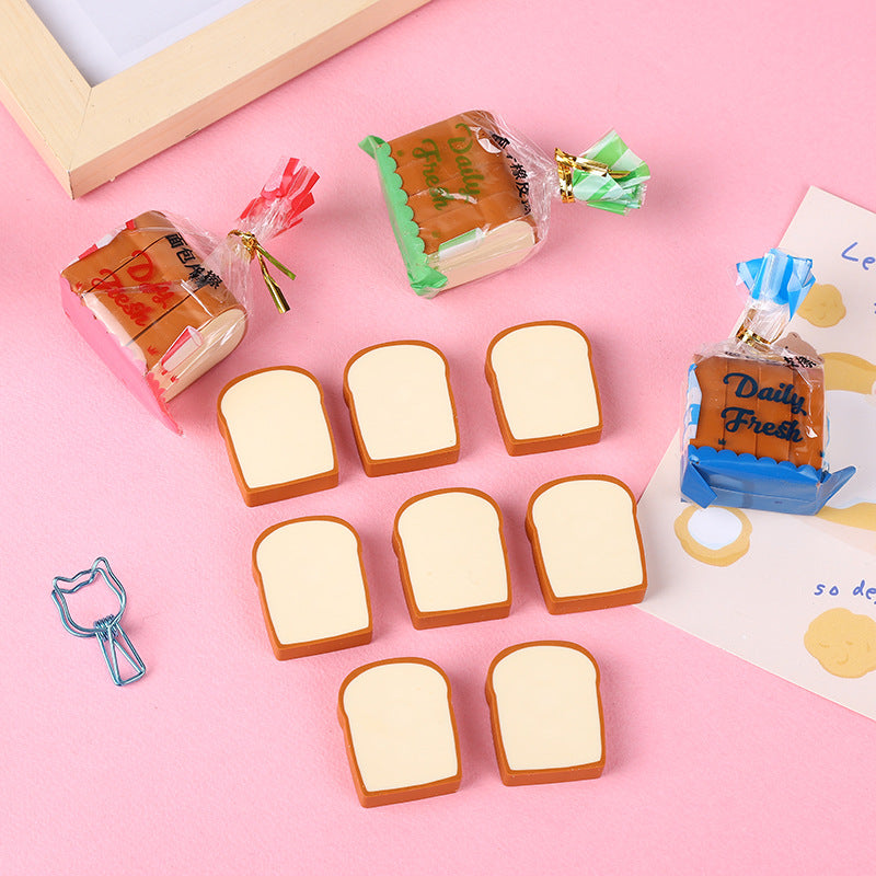 Wholesale Creative Cartoon Toast Bread Pvc Eraser