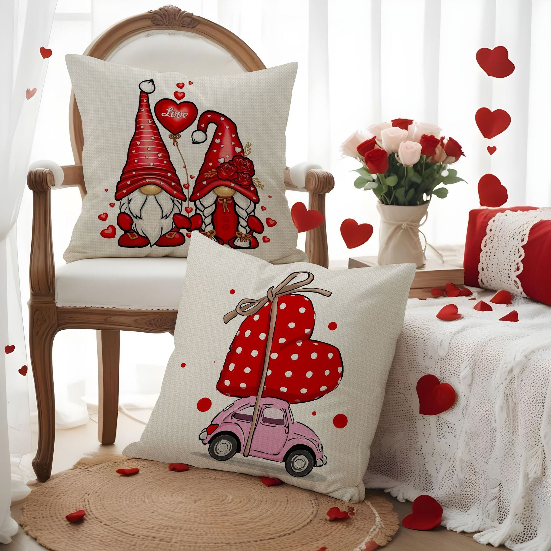 Wholesale Valentine' s Day  Love Cover Goblin Printed Seat  Pillowcase