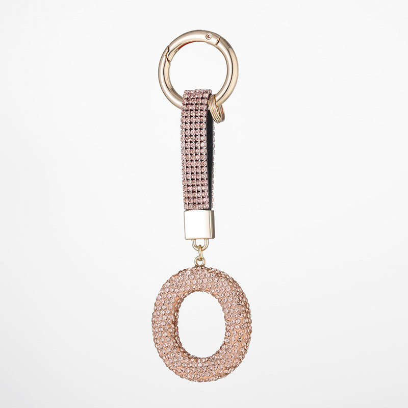 Wholesale Pottery Clay Water Diamond Alloy Dot Diamond Letter Keychain